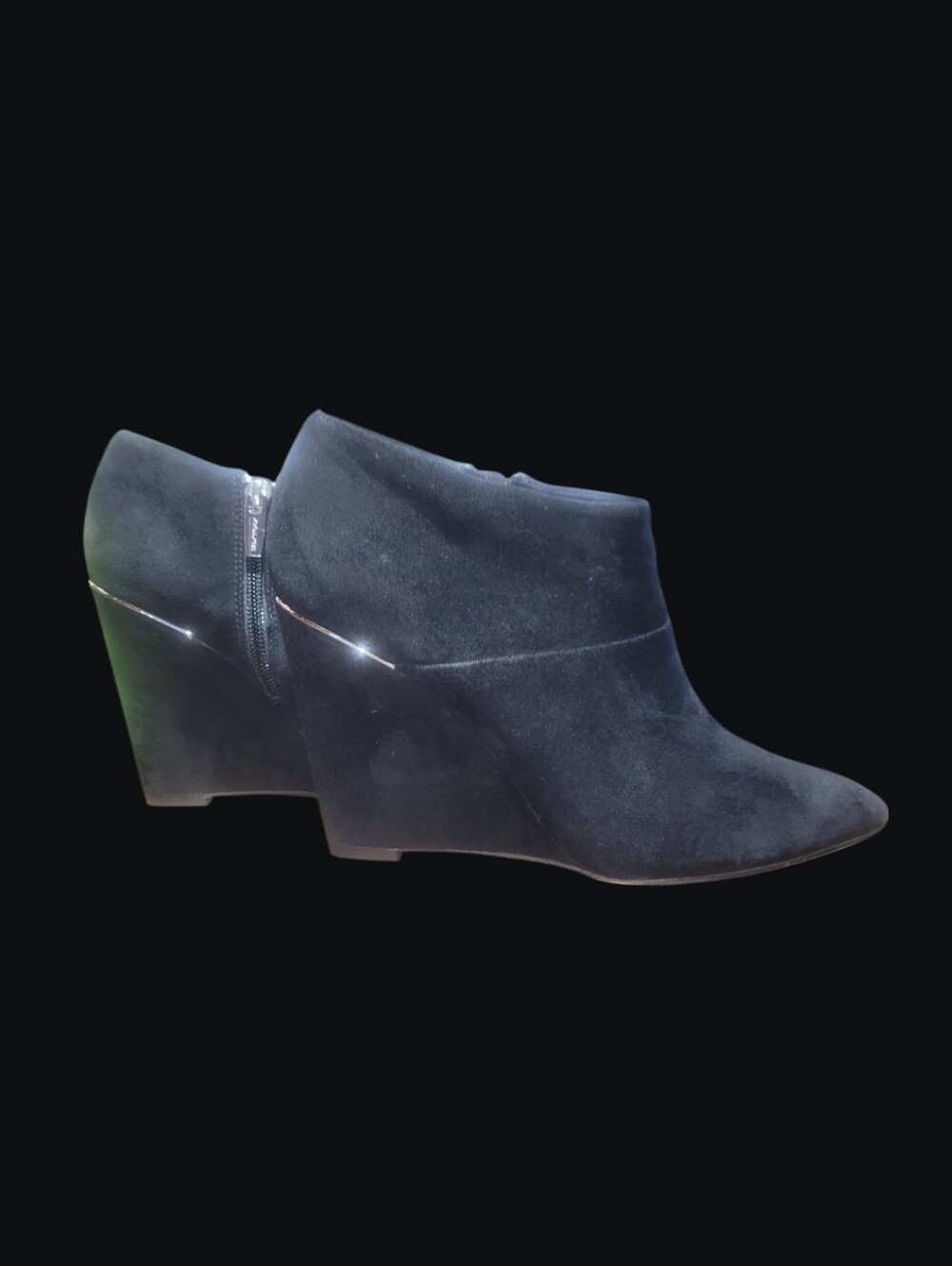 Coach Oakdale Black Suede Wedge Ankle Booties
